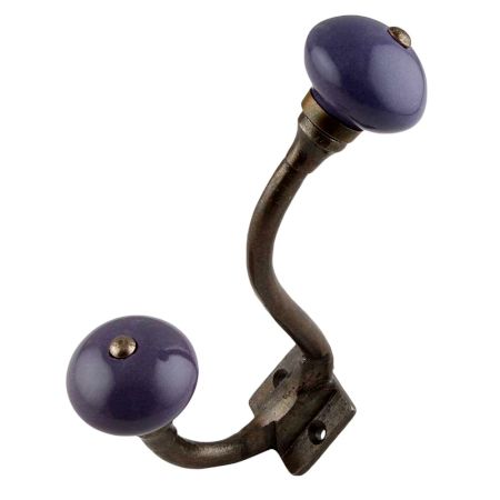 Purple Round Antique Iron Hooks
